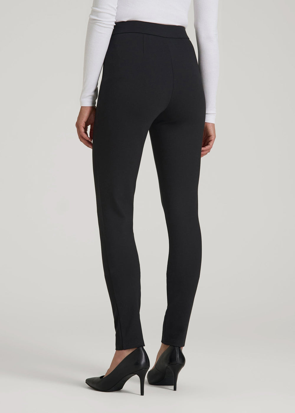 American Tall Online | Soft Flex Ponte Skinny High Rise Pant for Tall Women in Black