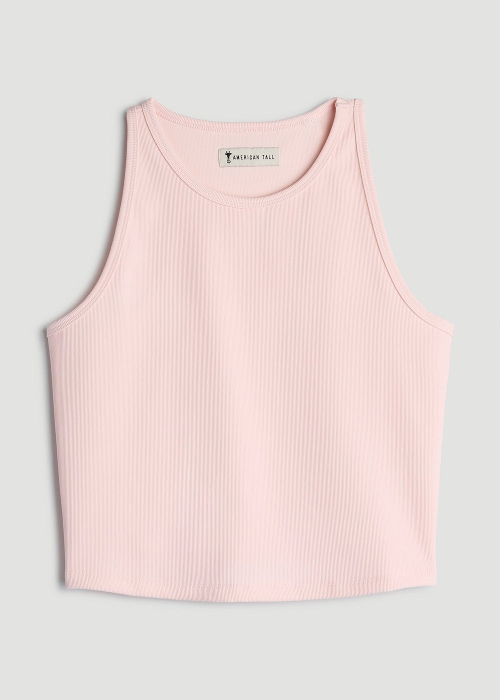 American Tall Online Shop | Cropped Ribbed Tank Top for Tall Women in Barely Pink