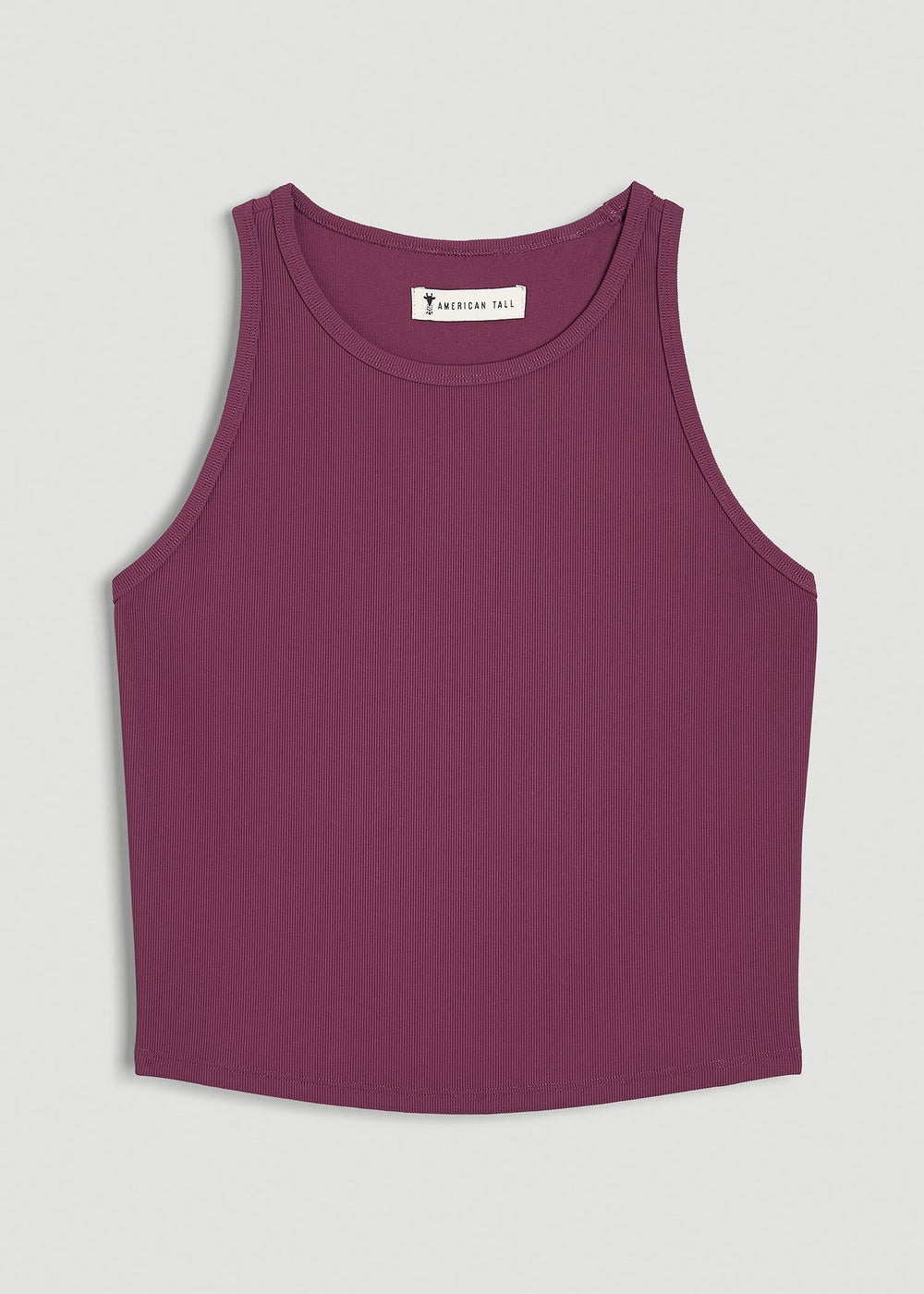 American Tall Discount | Cropped Ribbed Tank Top for Tall Women in Purple Gumdrop