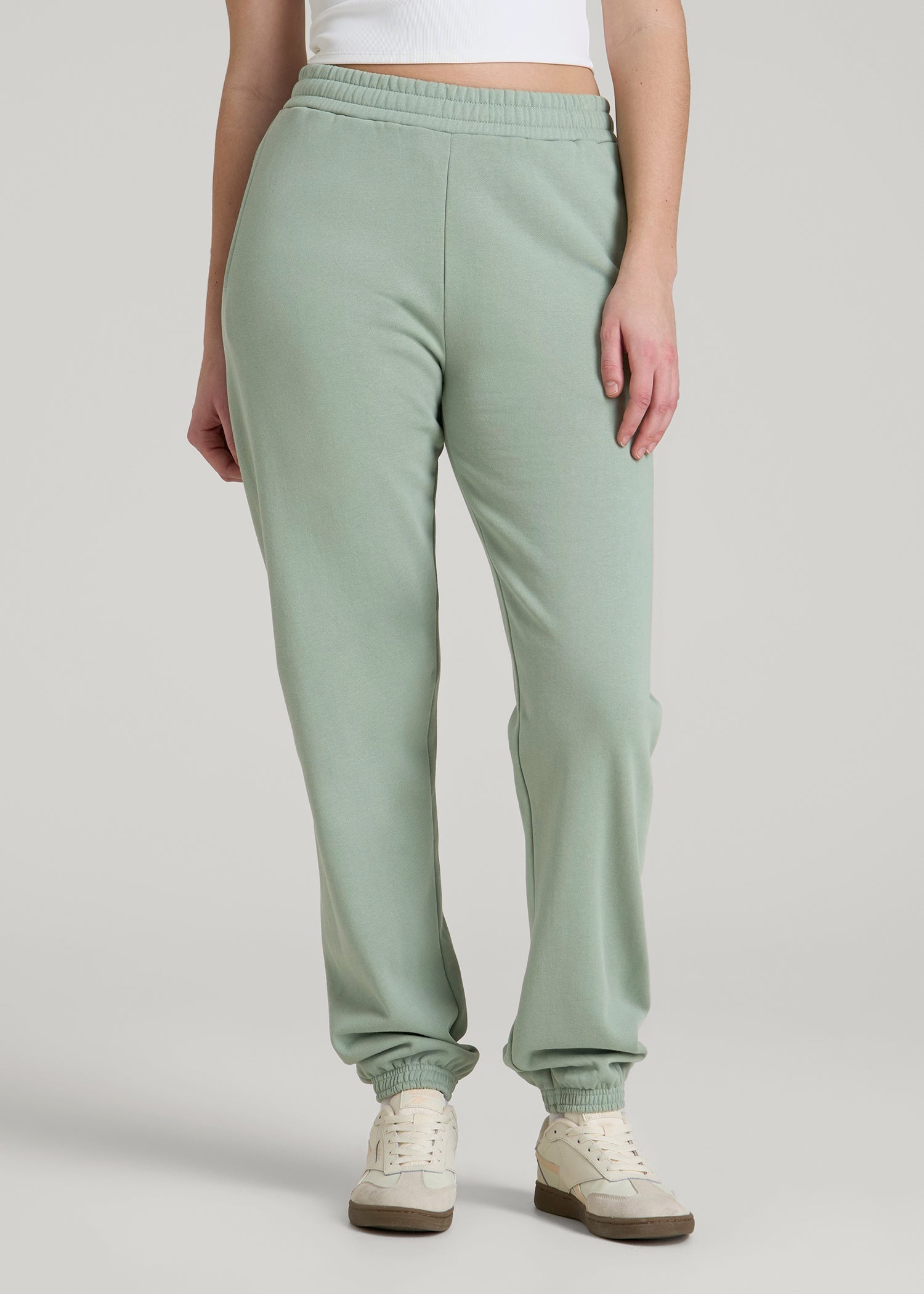 American Tall Online Shop | Wearever Fleece Relaxed Sweatpants for Tall Women in Seagrass