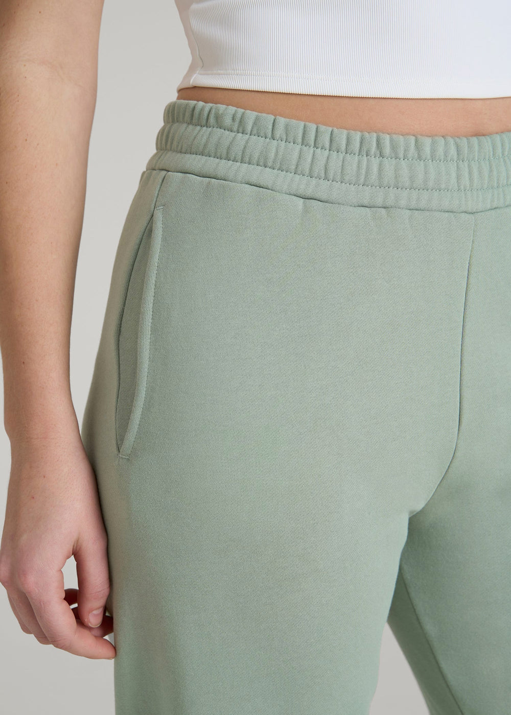 American Tall Online Shop | Wearever Fleece Relaxed Sweatpants for Tall Women in Seagrass