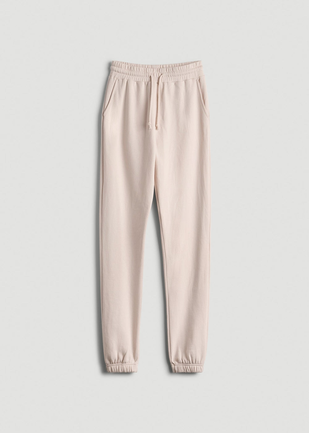 American Tall Discount | Wearever Fleece Slim Fit High-Waisted Garment Dye Sweatpants for Tall Women in Shell
