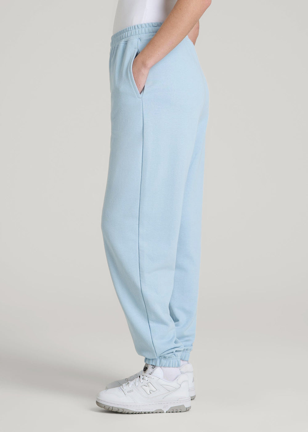 American Tall Online | Wearever Oversized French Terry Joggers for Tall Women in Ice Blue