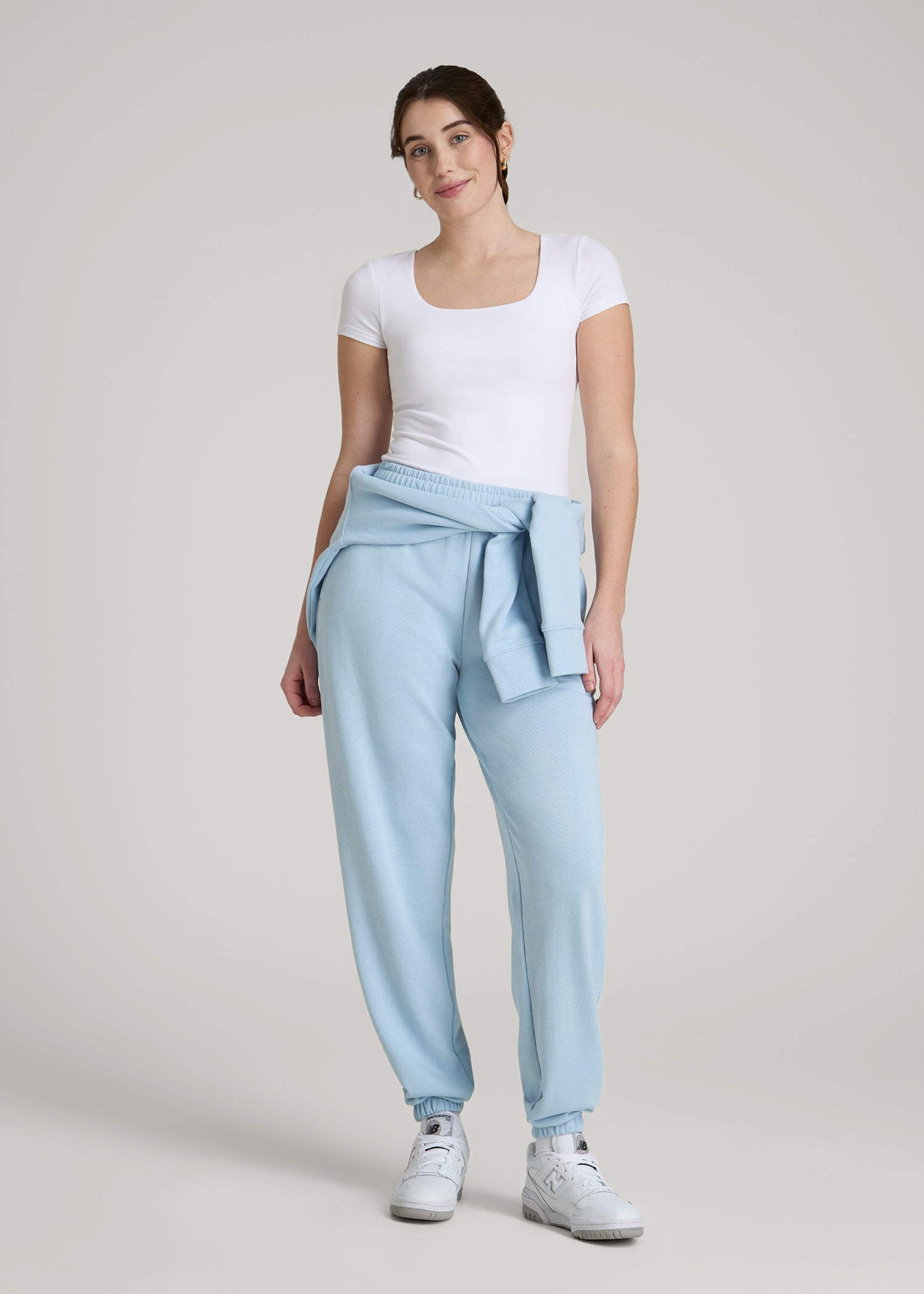 American Tall Online | Wearever Oversized French Terry Joggers for Tall Women in Ice Blue