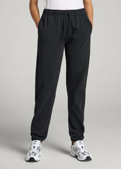 American Tall Sale | Wearever Fleece Regular Fit Sweatpants for Tall Women in Vintage Black