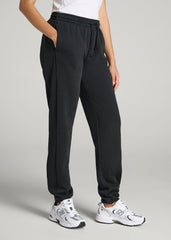 American Tall Sale | Wearever Fleece Regular Fit Sweatpants for Tall Women in Vintage Black