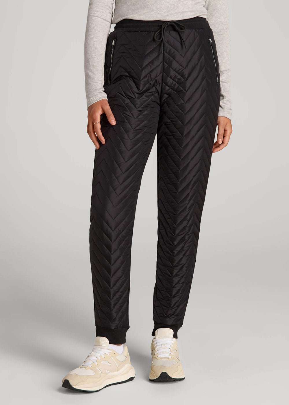 American Tall Outlet | Quilted Joggers for Tall Women in Black