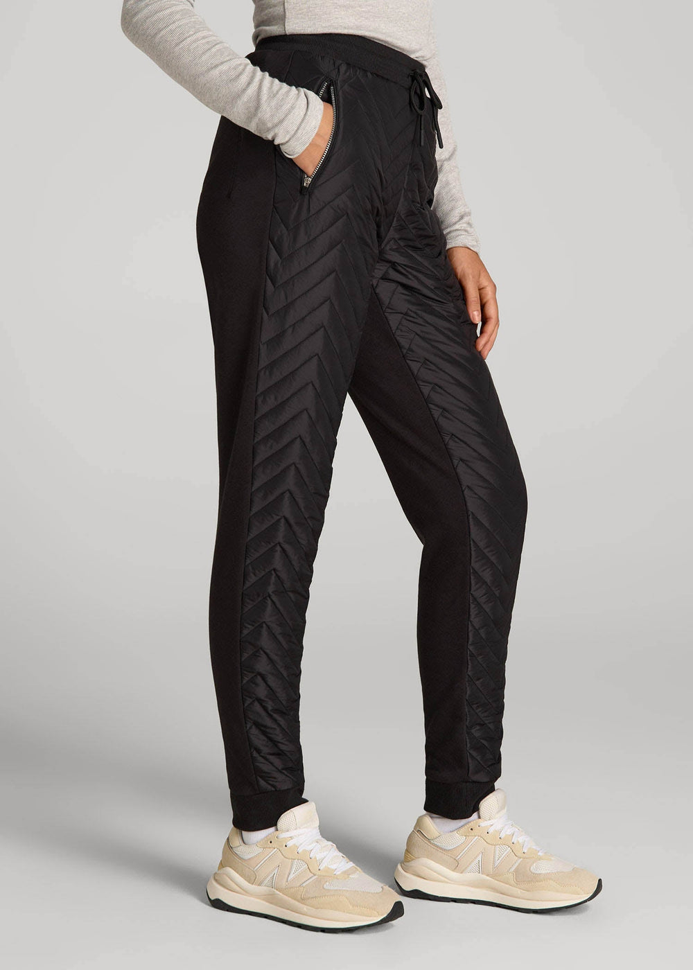 American Tall Outlet | Quilted Joggers for Tall Women in Black