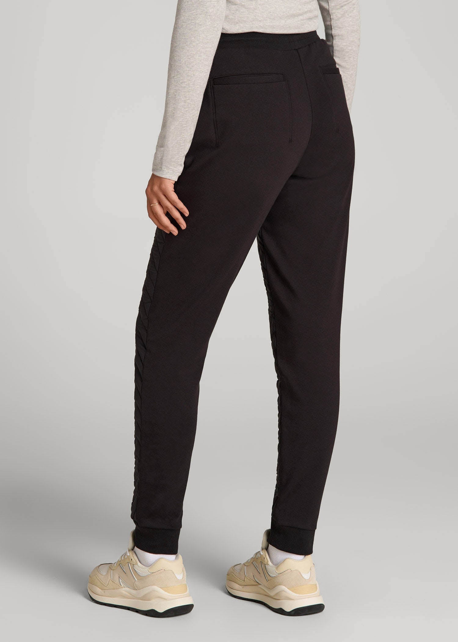 American Tall Outlet | Quilted Joggers for Tall Women in Black