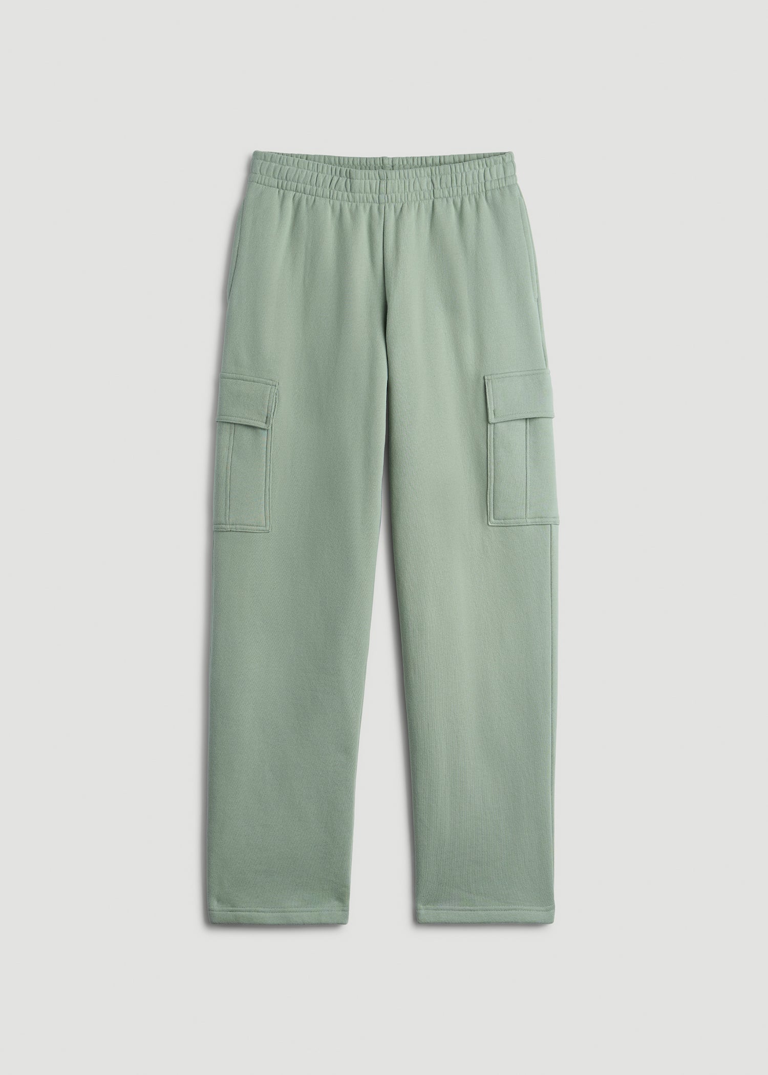 American Tall For Sale | Mid Rise Cargo Fleece Sweatpants for Tall Women in Seagrass