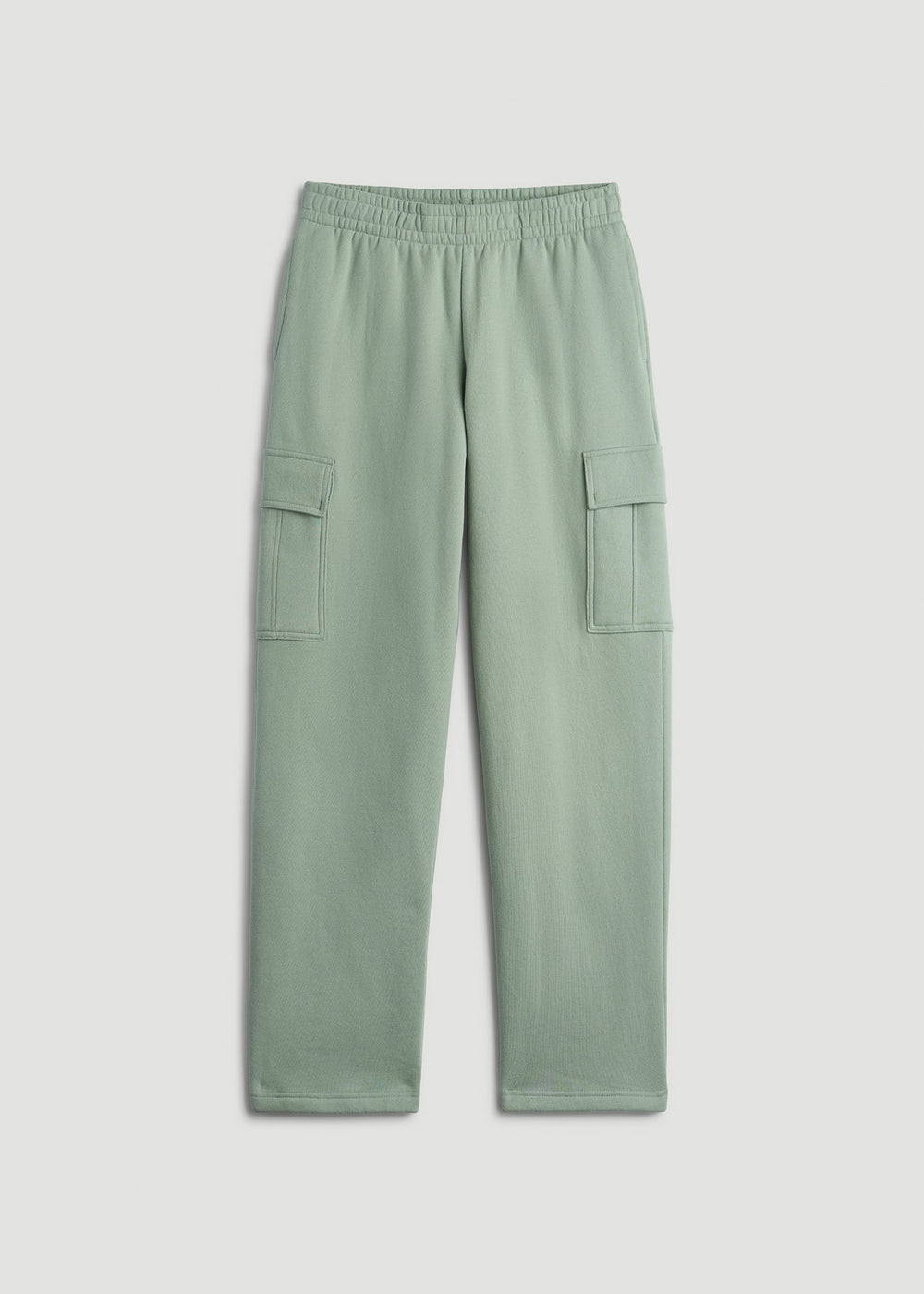 American Tall For Sale | Mid Rise Cargo Fleece Sweatpants for Tall Women in Seagrass