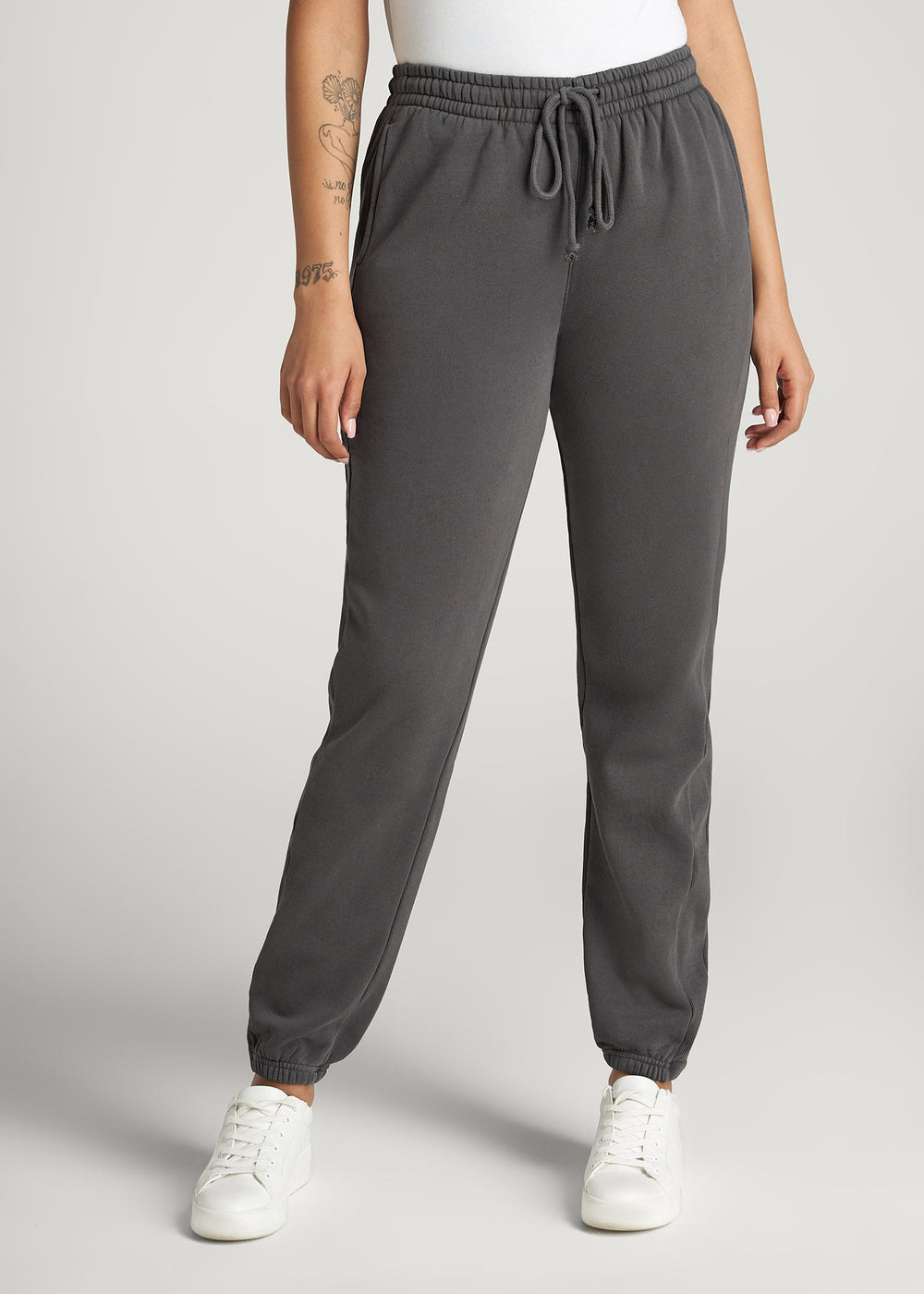 American Tall Online Shop | Wearever Fleece Regular Fit Sweatpants for Tall Women in Charcoal
