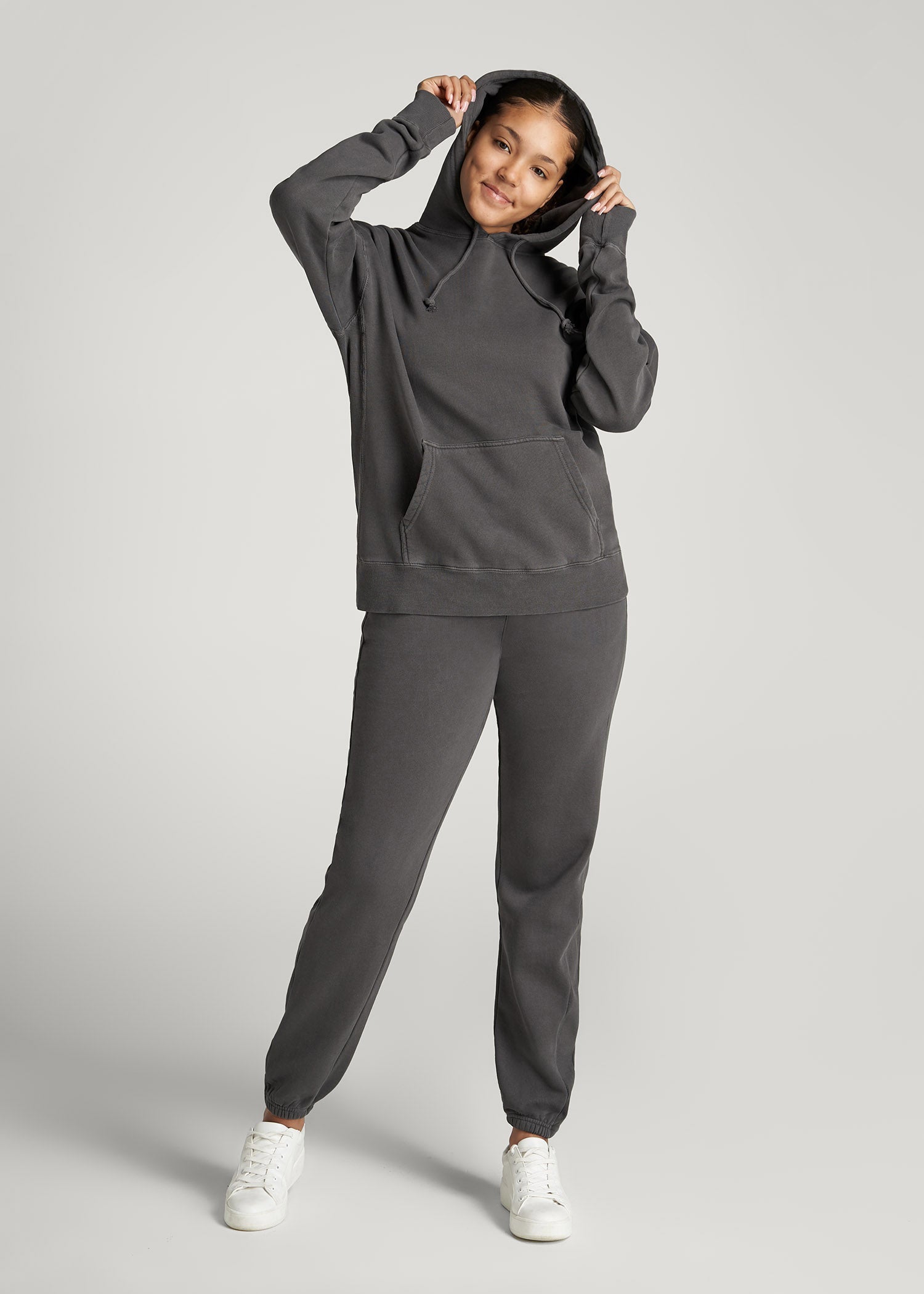 American Tall Online Shop | Wearever Fleece Regular Fit Sweatpants for Tall Women in Charcoal