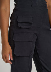 American Tall Online | High-Waist Flat Front Cargo Pants for Tall Women in Black