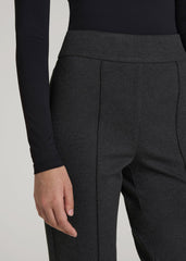 American Tall Sale | Soft Flex Ponte Pull On Flare Pants for Tall Women in Dark Charcoal Heather