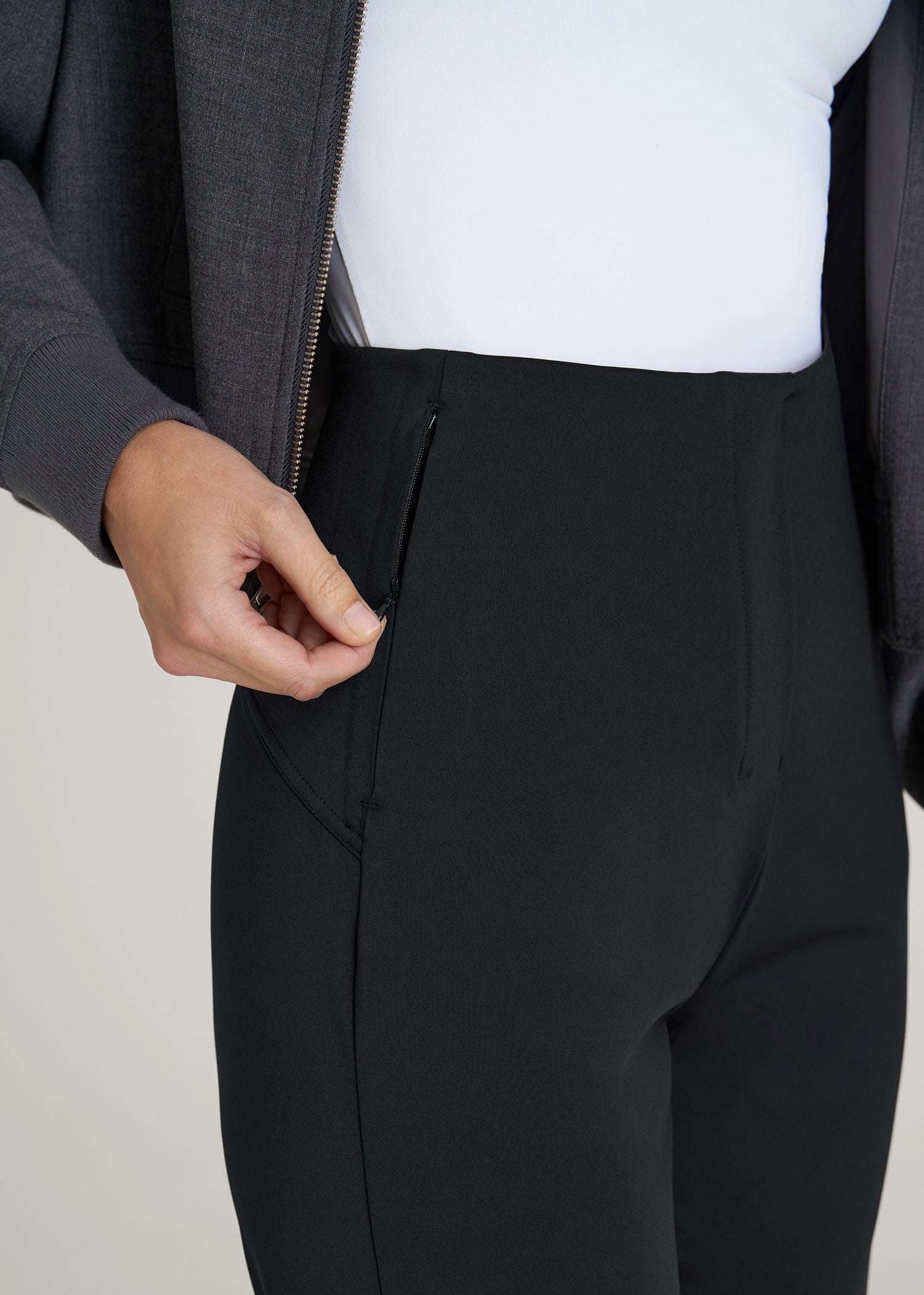 American Tall Outlet | High Rise Pull On Mini Flare Pant for Tall Women in Black