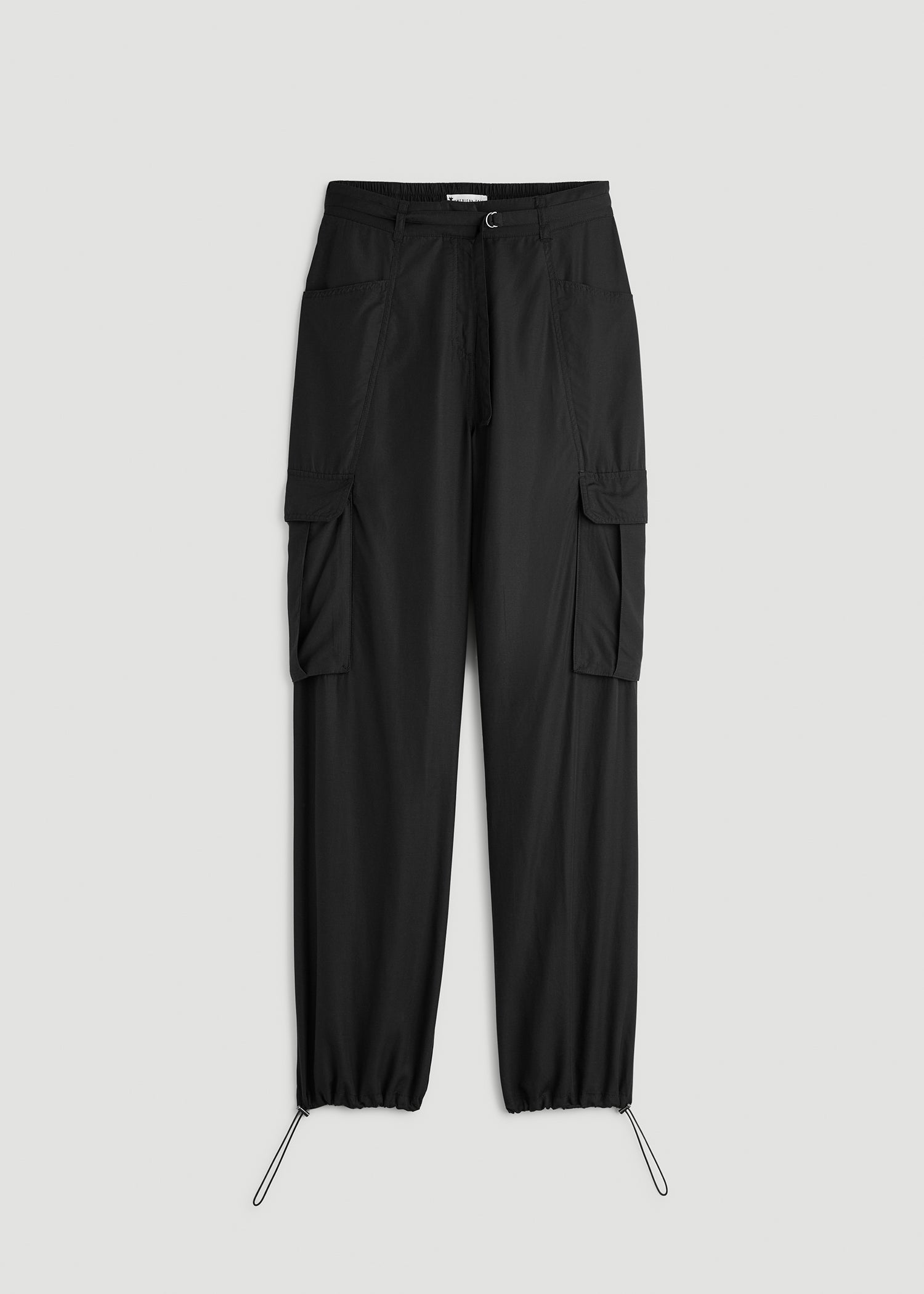 American Tall Online Shop | High Rise Cargo Parachute Pants for Tall Women in Black