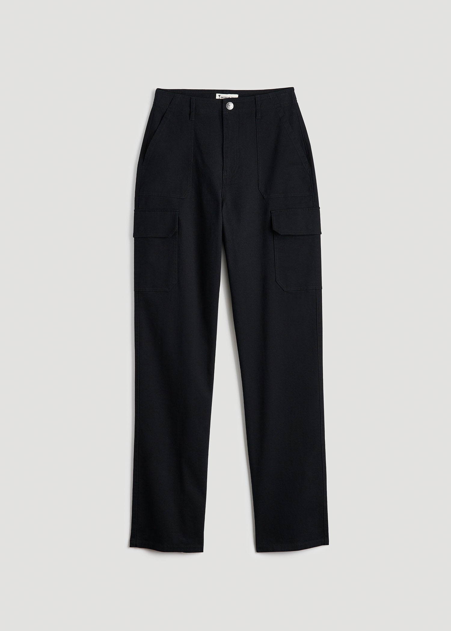 American Tall Discount | Straight Leg Cargo Chino Pants for Tall Women in Black