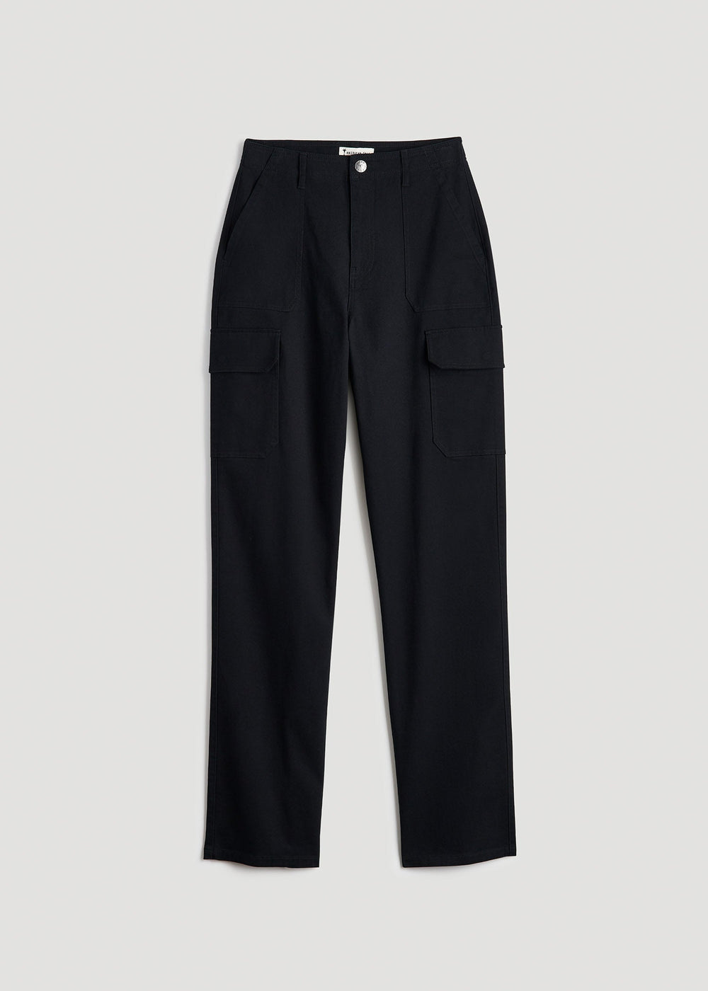 American Tall Discount | Straight Leg Cargo Chino Pants for Tall Women in Black