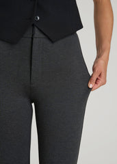 American Tall Outlet | Soft Flex Ponte Skinny High Rise Pant for Tall Women in Dark Charcoal Heather