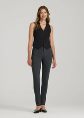 American Tall Outlet | Soft Flex Ponte Skinny High Rise Pant for Tall Women in Dark Charcoal Heather