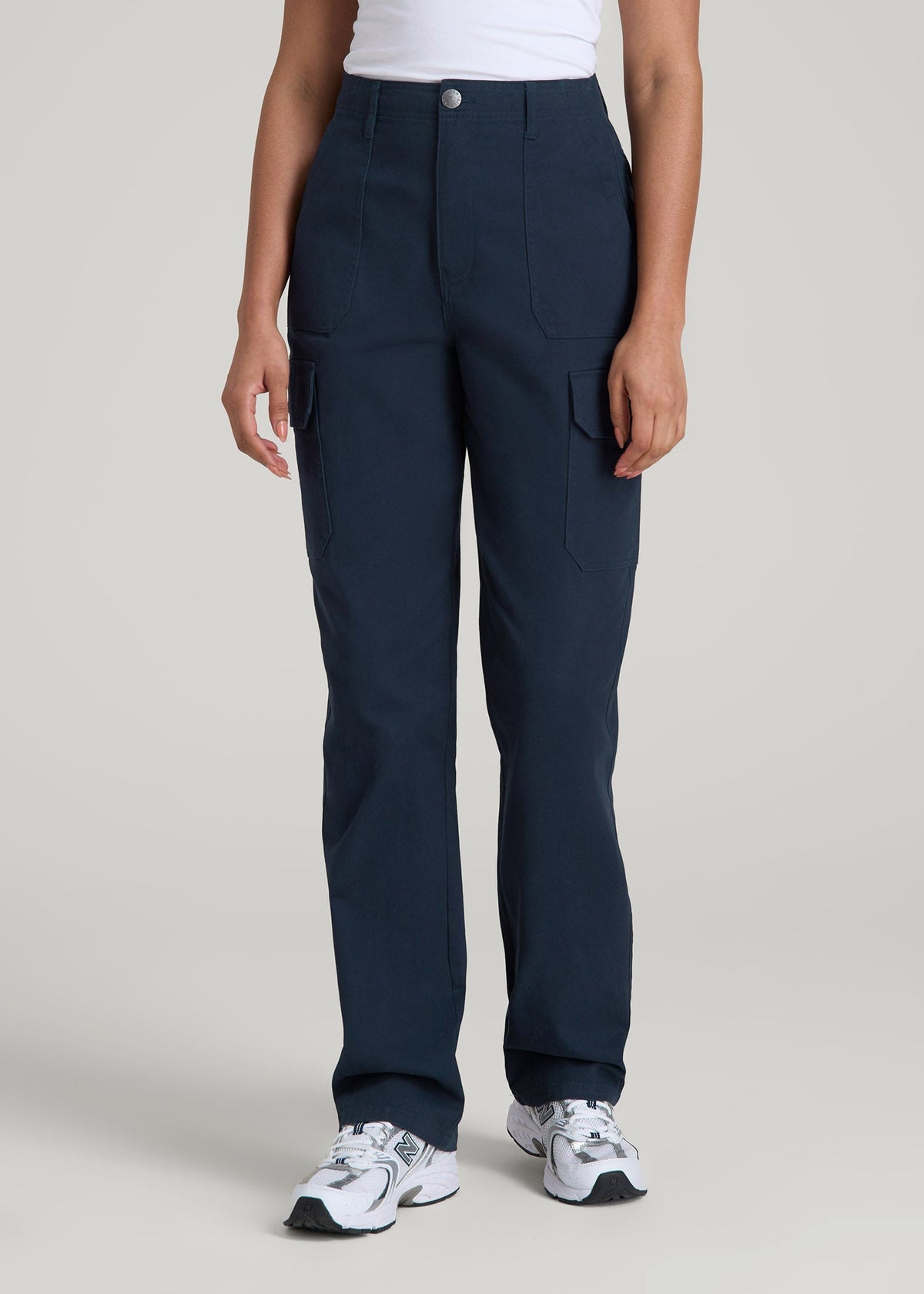 American Tall For Sale | Straight Leg Cargo Chino Pants for Tall Women in Navy