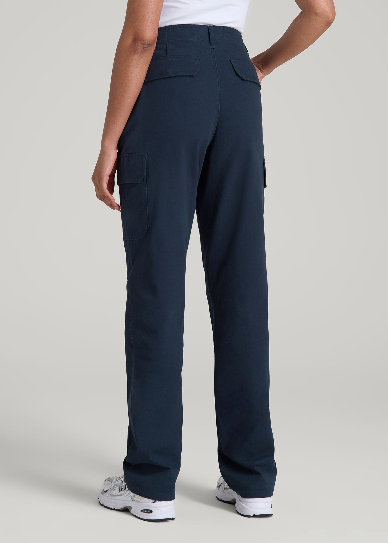 American Tall For Sale | Straight Leg Cargo Chino Pants for Tall Women in Navy