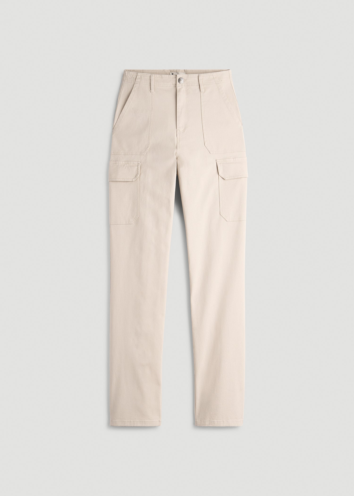 American Tall Online Shop | Straight Leg Cargo Chino Pants for Tall Women in Soft Beige