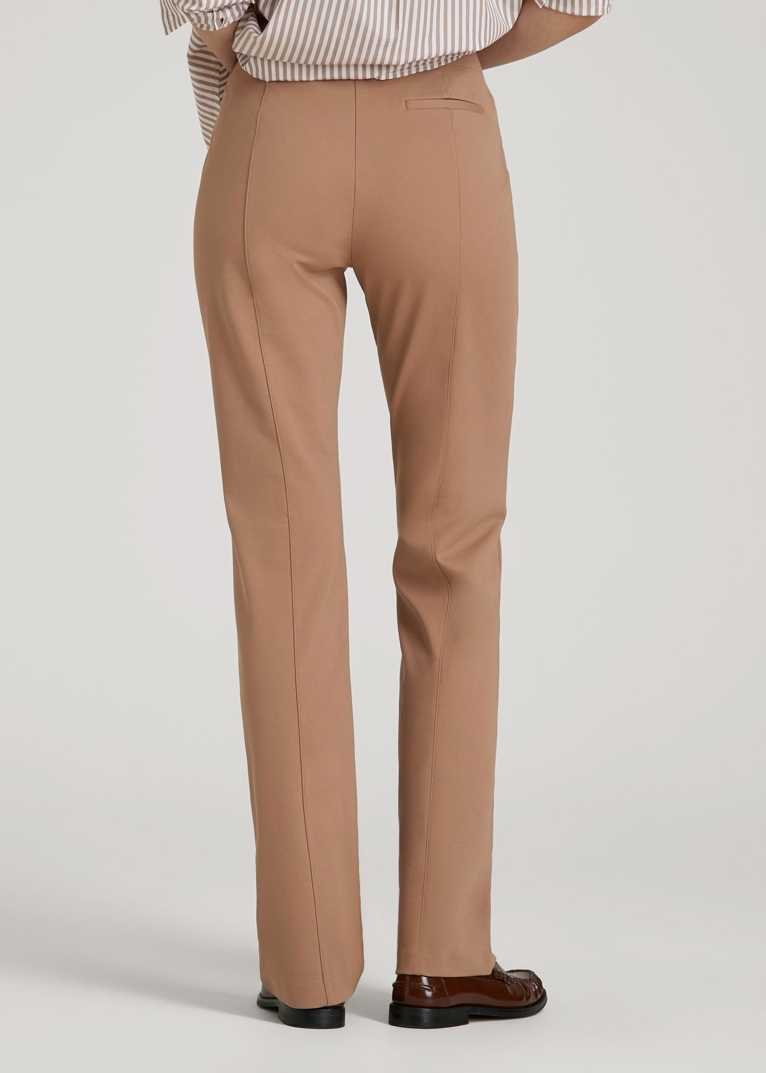 American Tall Discount | Freedom Flex Straight Leg Dress Pants for Tall Women in Woodsmoke