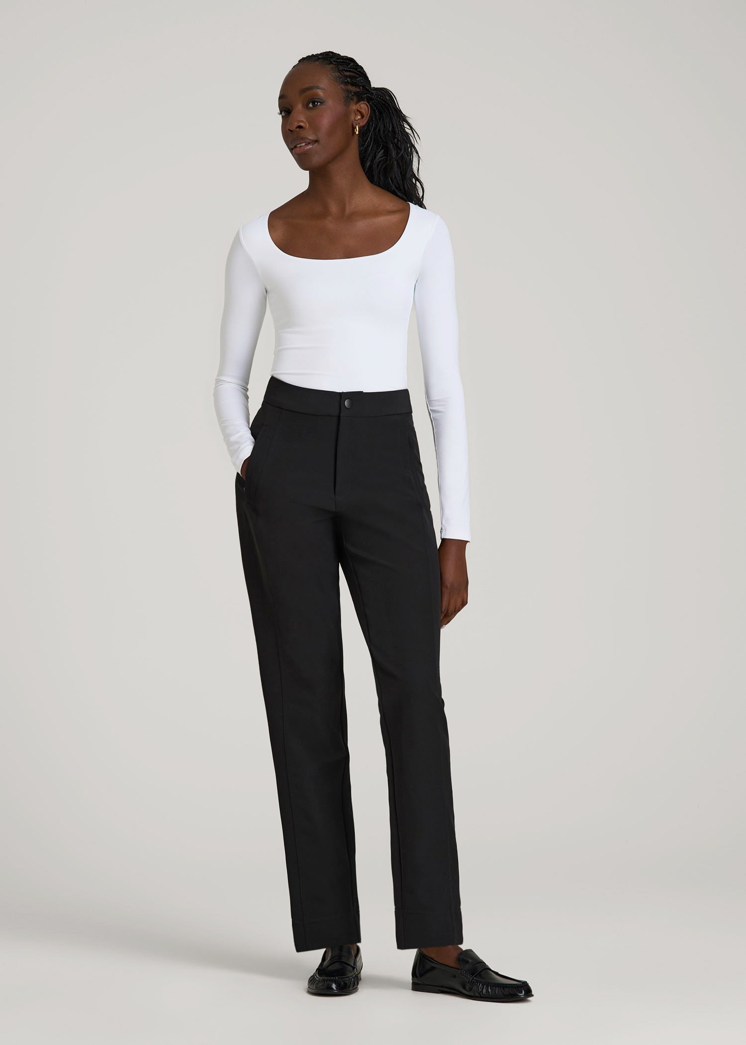 American Tall Online | Traveler Tapered Fit Pant for Tall Women in Black