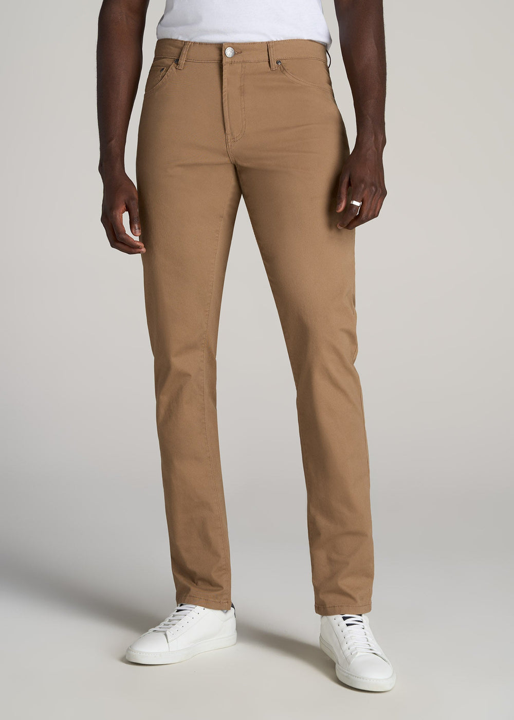 American Tall Outlet | Carman TAPERED Fit Five Pocket Pants for Tall Men in Russet Brown