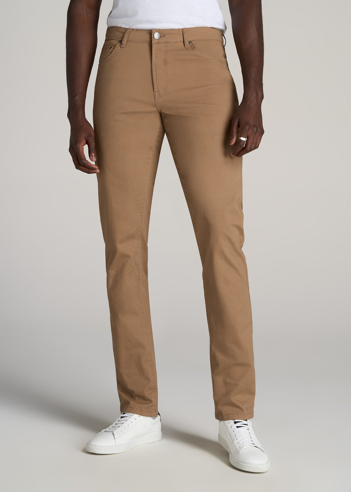 American Tall Outlet | Carman TAPERED Fit Five Pocket Pants for Tall Men in Russet Brown