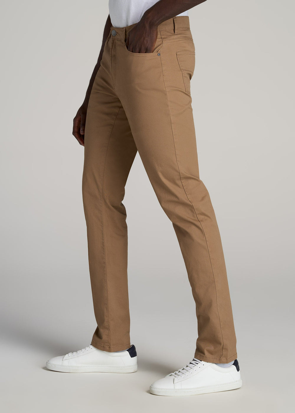 American Tall Outlet | Carman TAPERED Fit Five Pocket Pants for Tall Men in Russet Brown