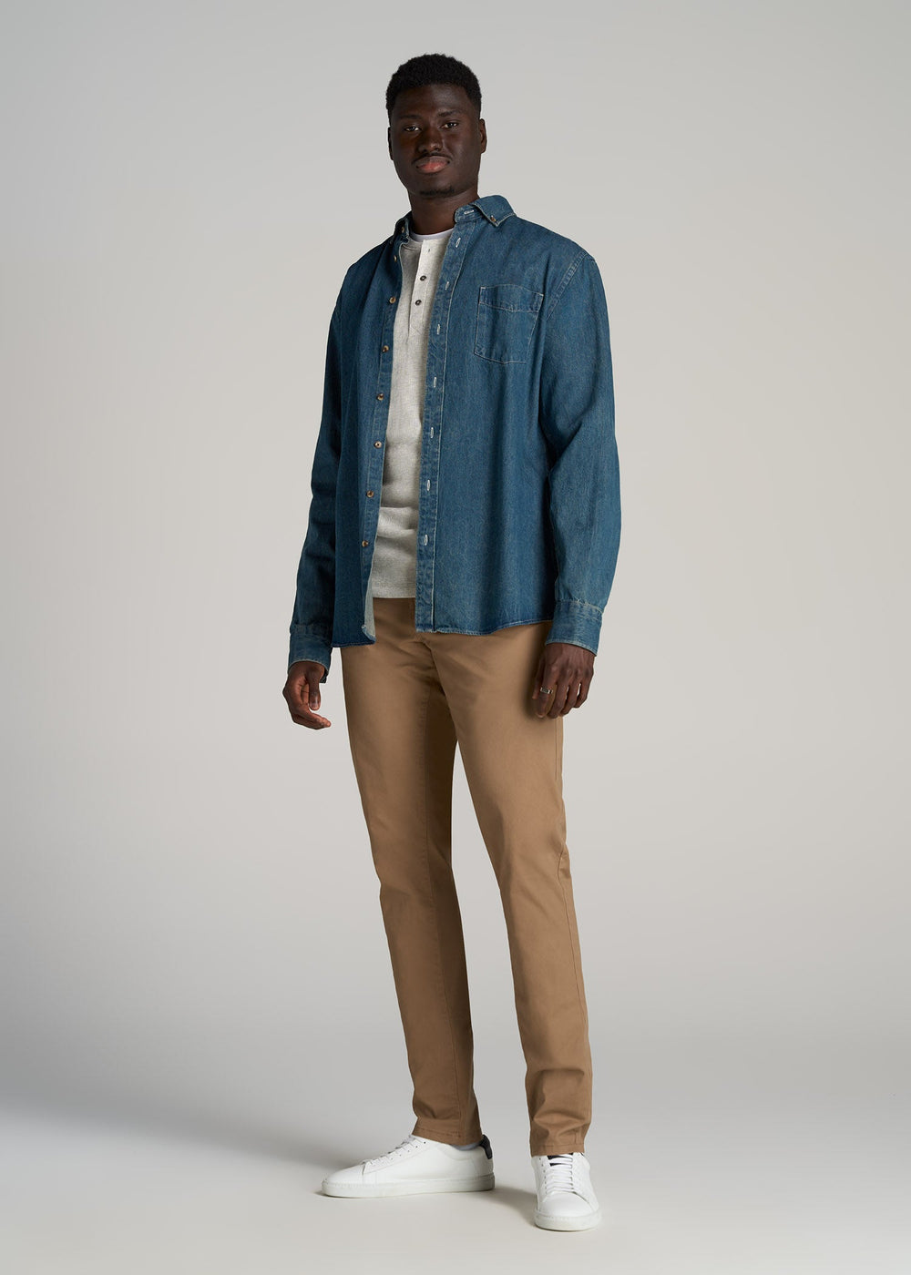 American Tall Outlet | Carman TAPERED Fit Five Pocket Pants for Tall Men in Russet Brown