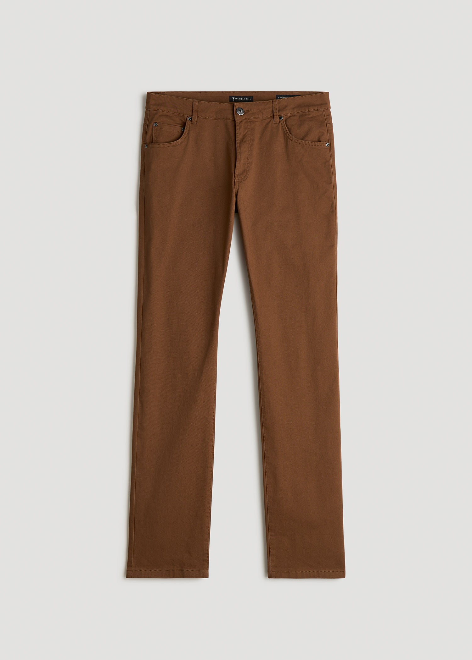 American Tall Outlet | Carman TAPERED Fit Five Pocket Pants for Tall Men in Russet Brown