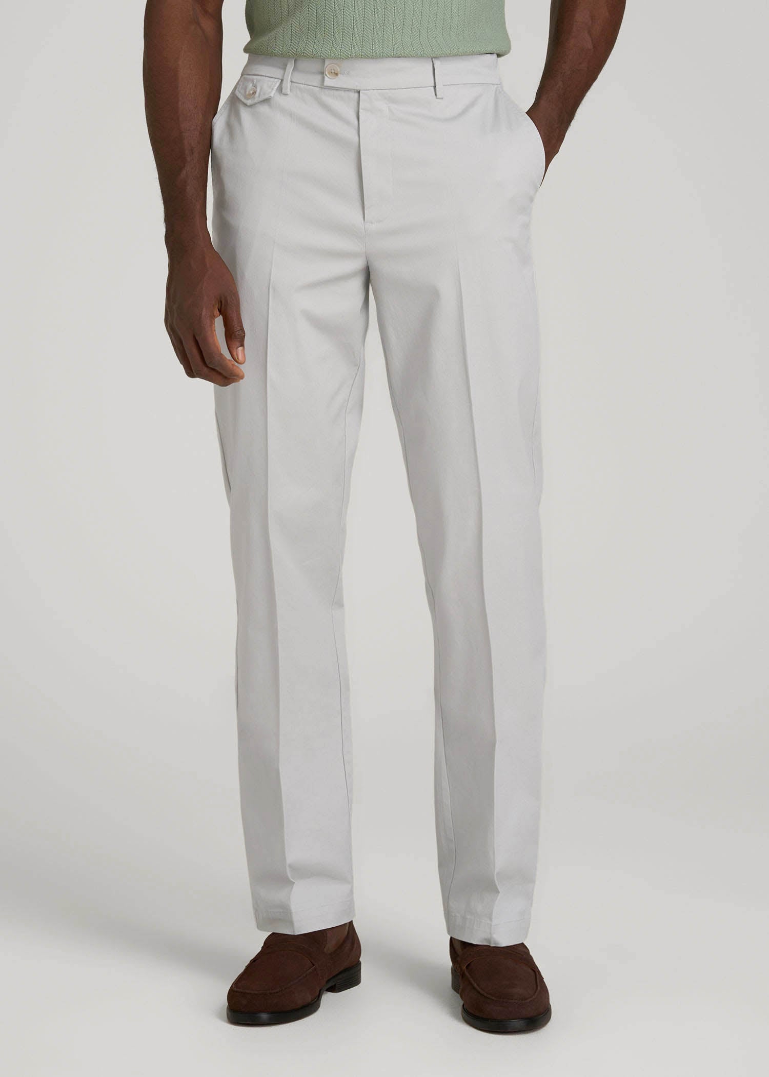 American Tall For Sale | Refined Chinos for Tall Men in Grey Sand