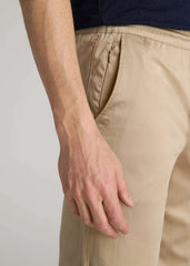 American Tall Discount | Stretch Twill Jogger Pants for Tall Men in Desert Khaki