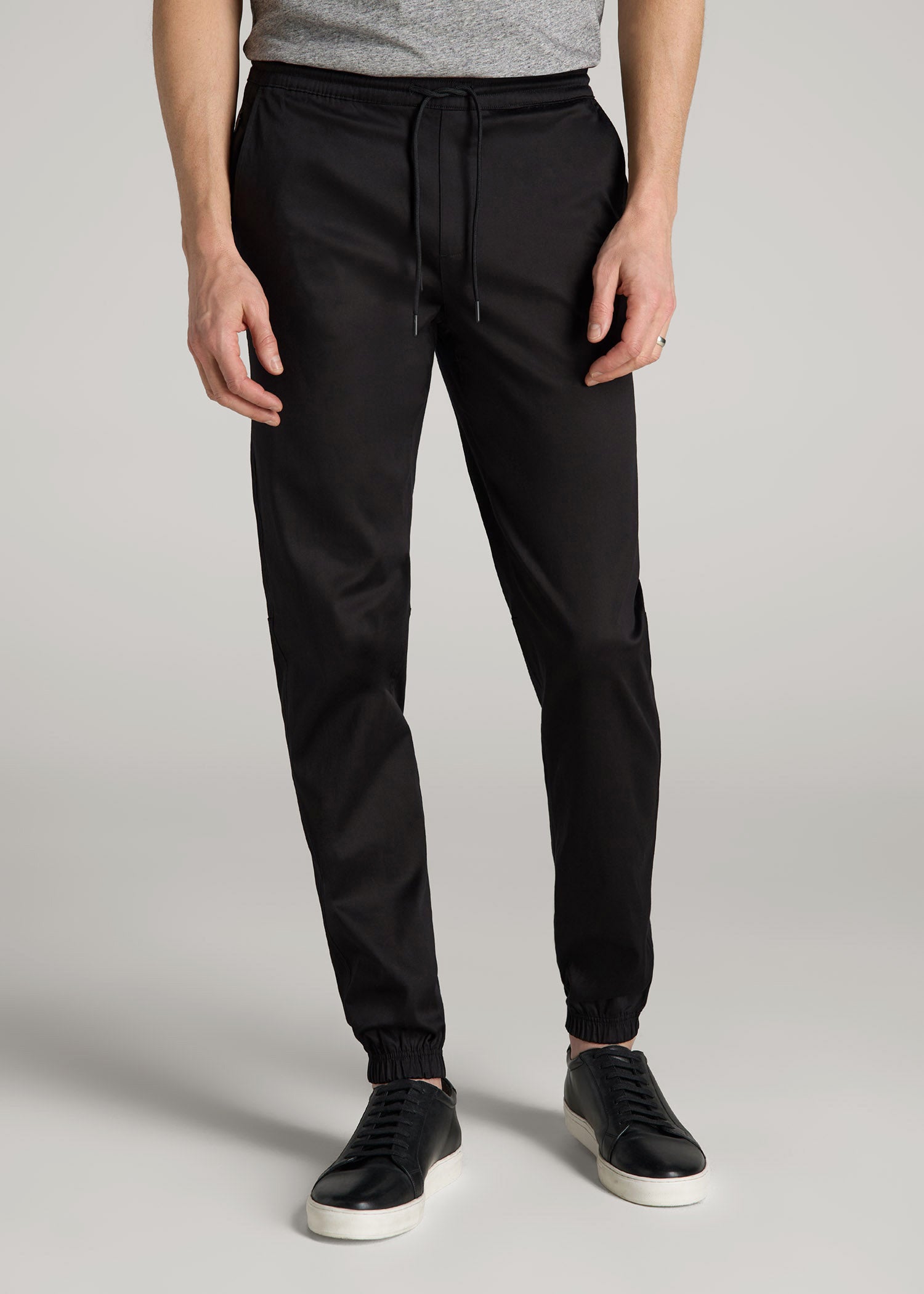 American Tall Online | Stretch Twill Jogger Pants for Tall Men in Black