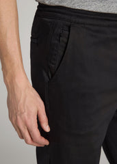 American Tall Online | Stretch Twill Jogger Pants for Tall Men in Black