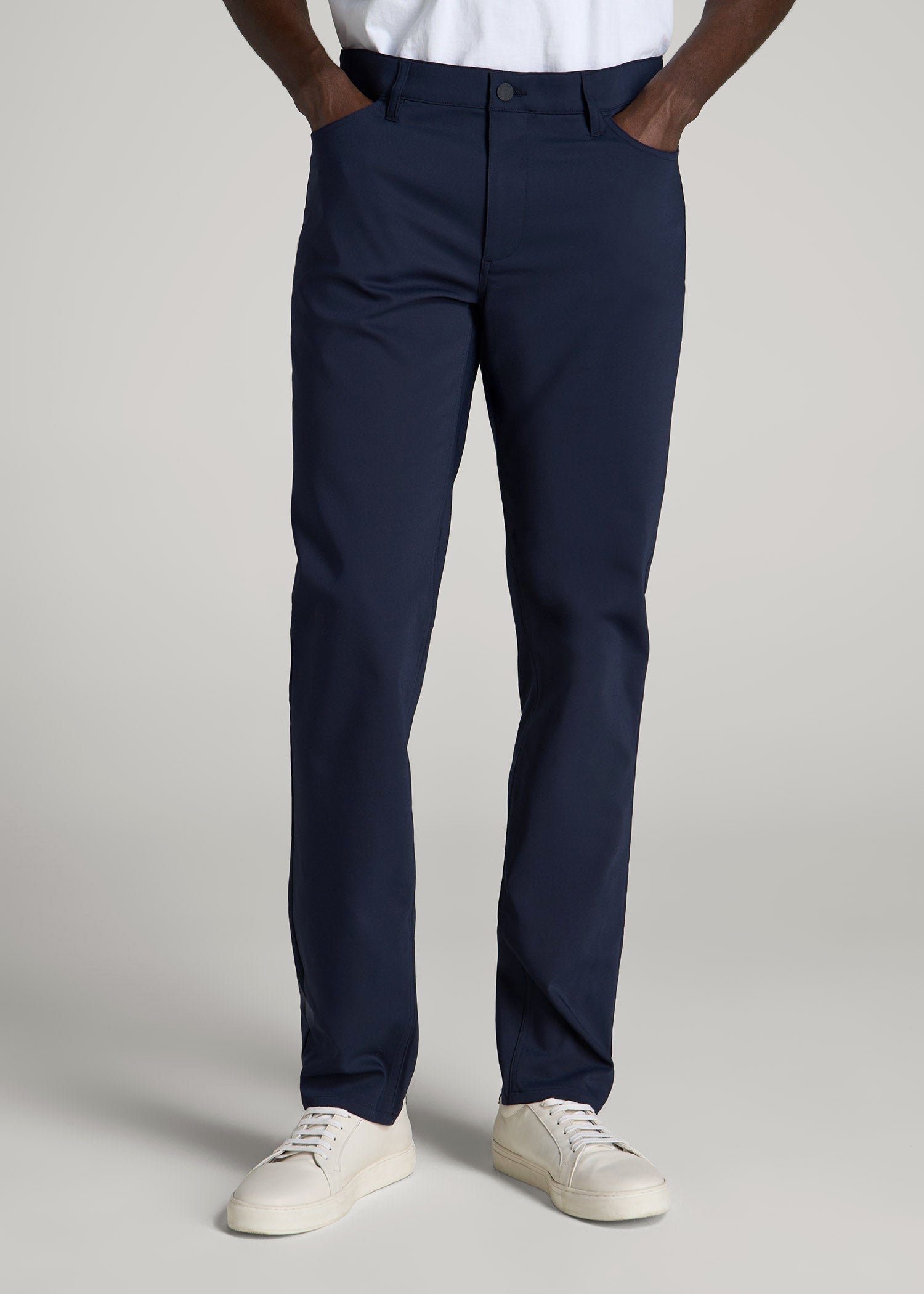 American Tall Sale | 365 Stretch 5-Pocket TAPERED Pants for Tall Men in Evening Blue