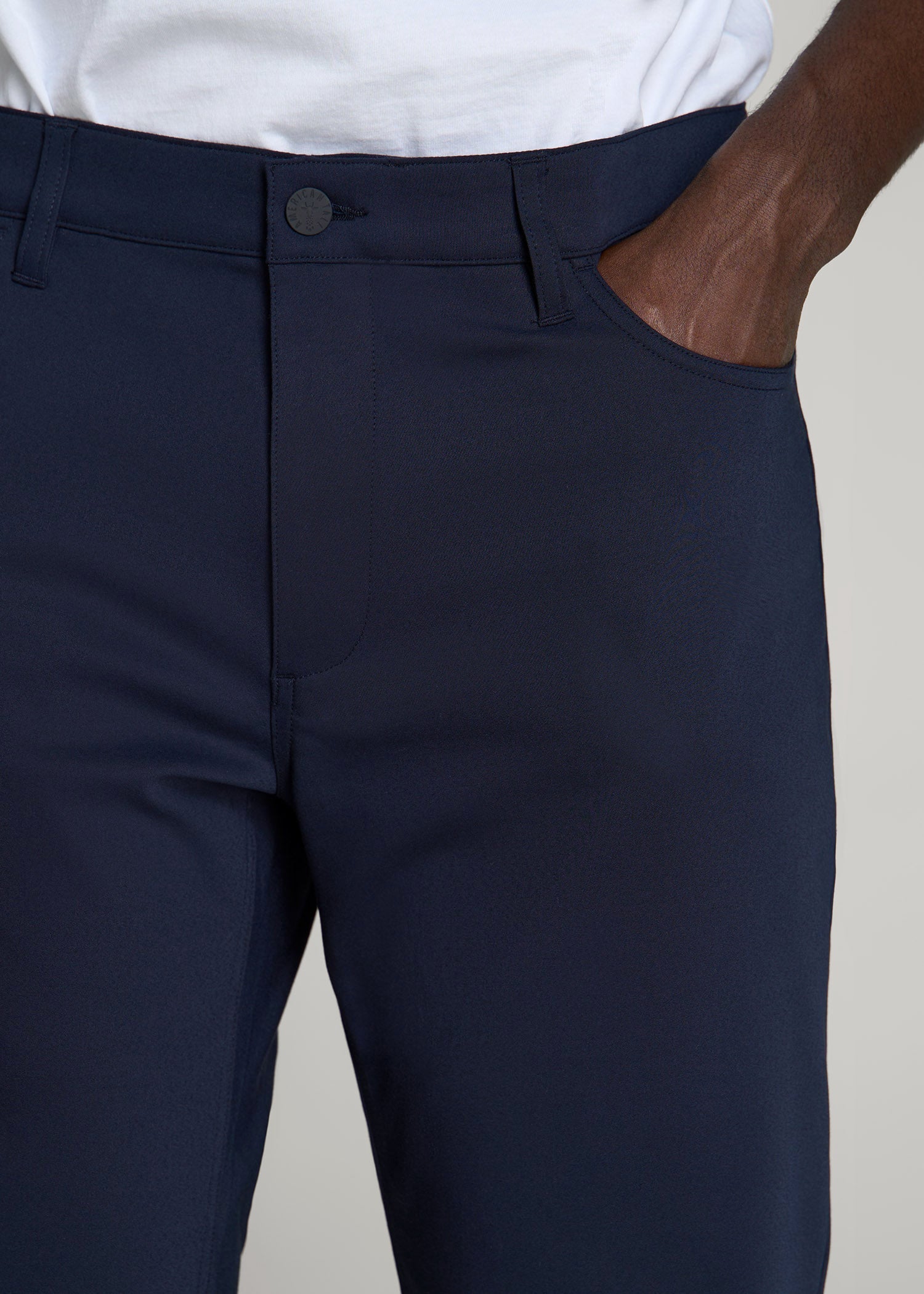 American Tall Sale | 365 Stretch 5-Pocket TAPERED Pants for Tall Men in Evening Blue