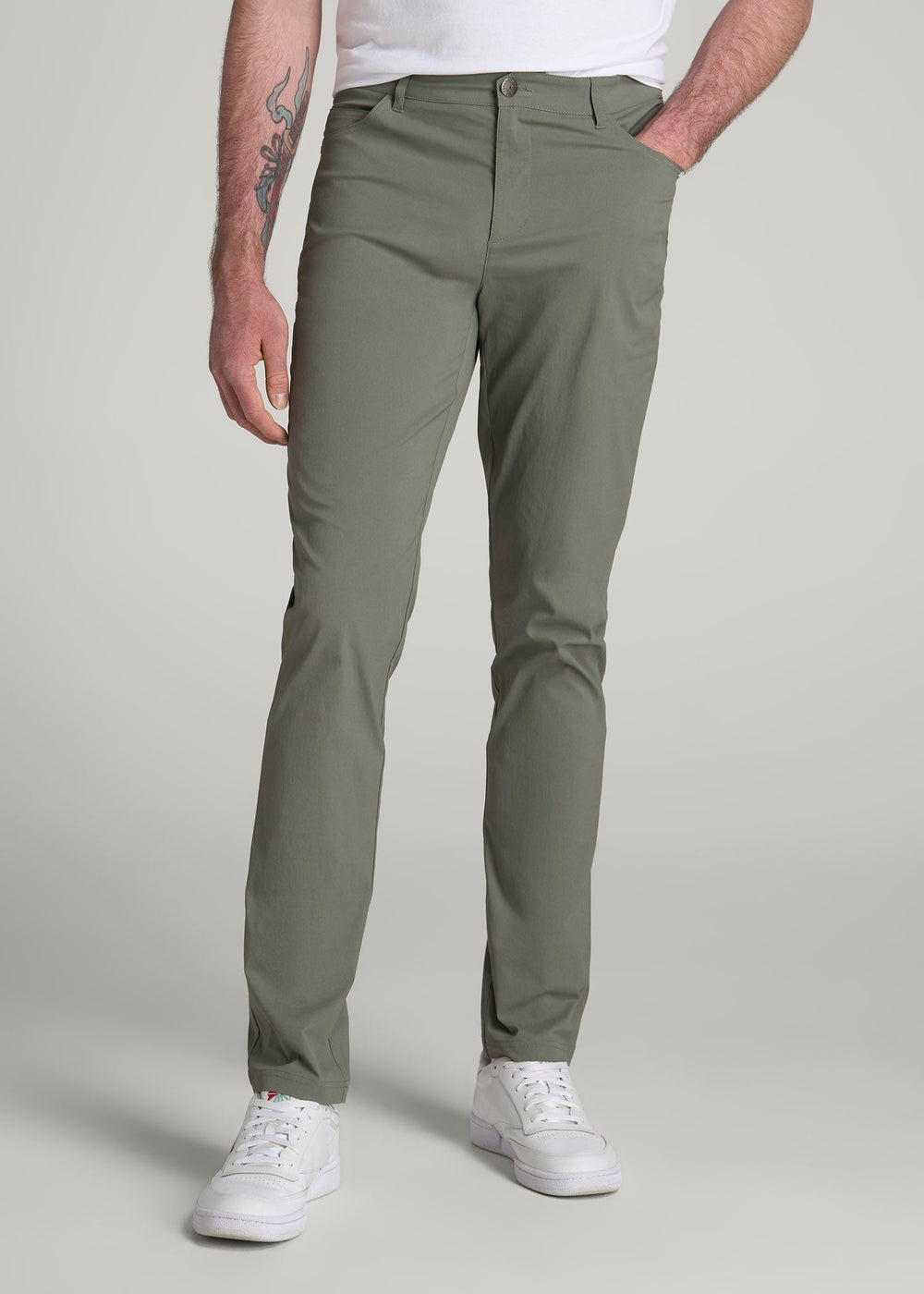 American Tall Outlet | TAPERED-FIT Traveler Pants for Tall Men in Wreath Green