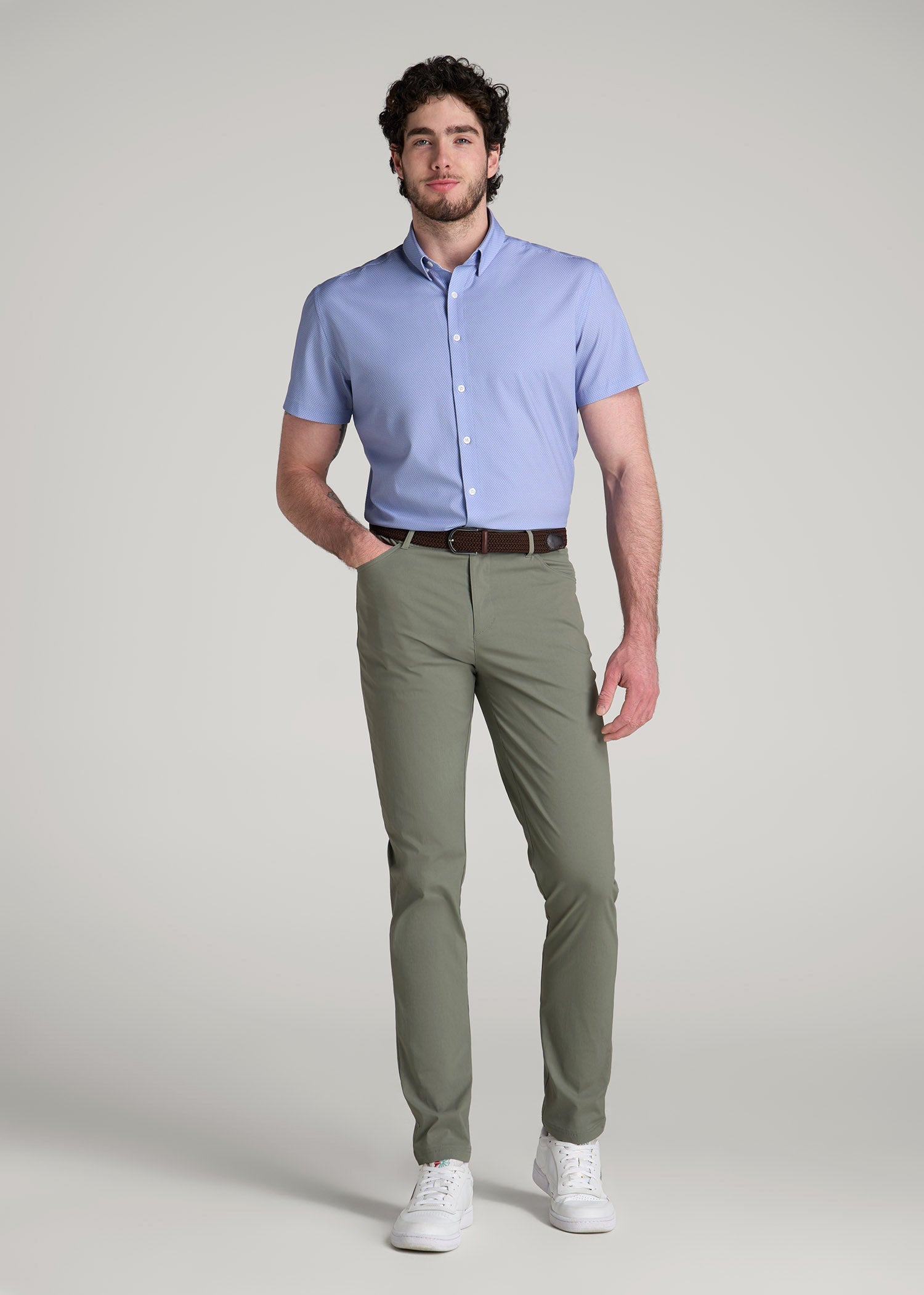 American Tall Outlet | TAPERED-FIT Traveler Pants for Tall Men in Wreath Green