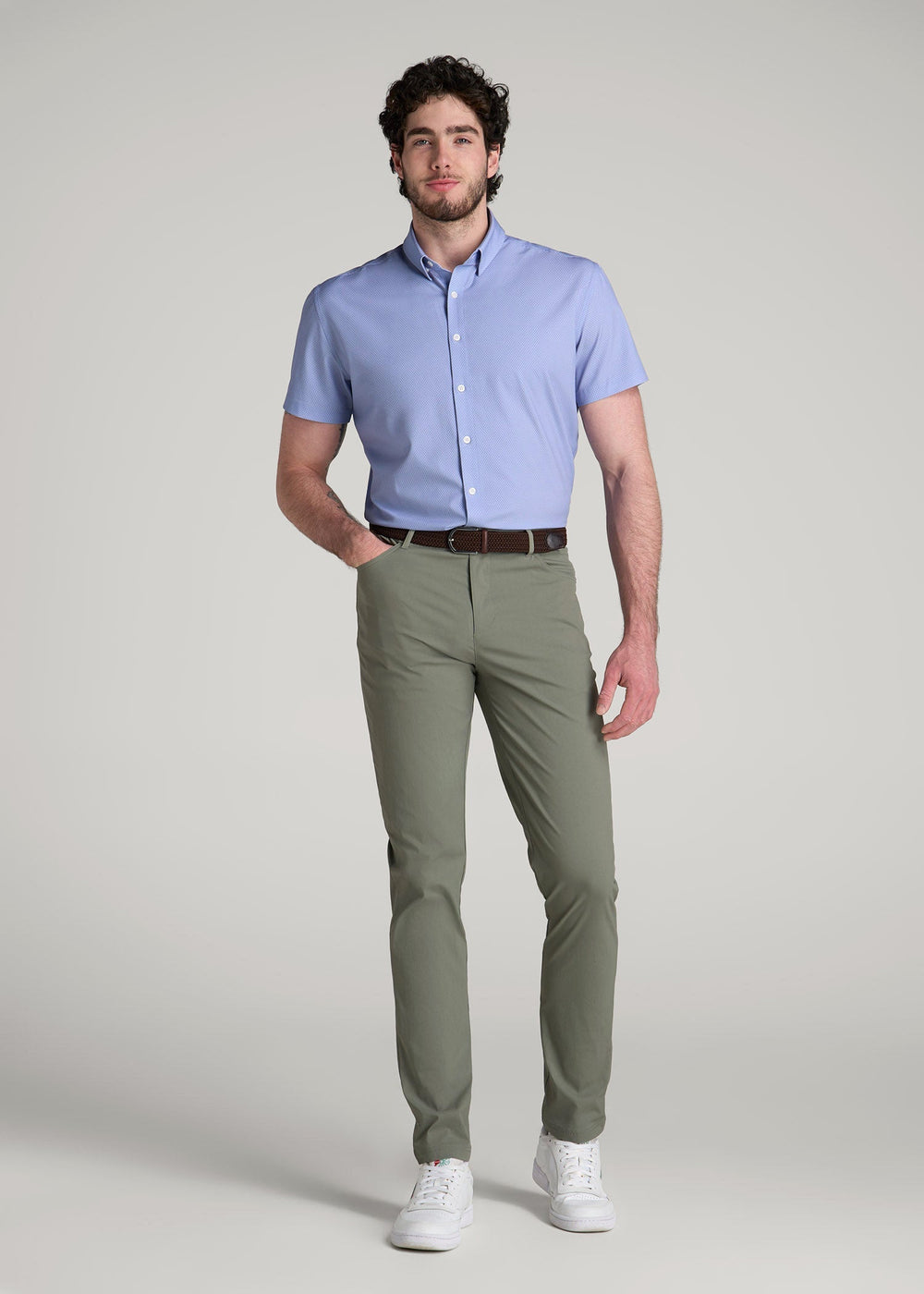 American Tall Outlet | TAPERED-FIT Traveler Pants for Tall Men in Wreath Green