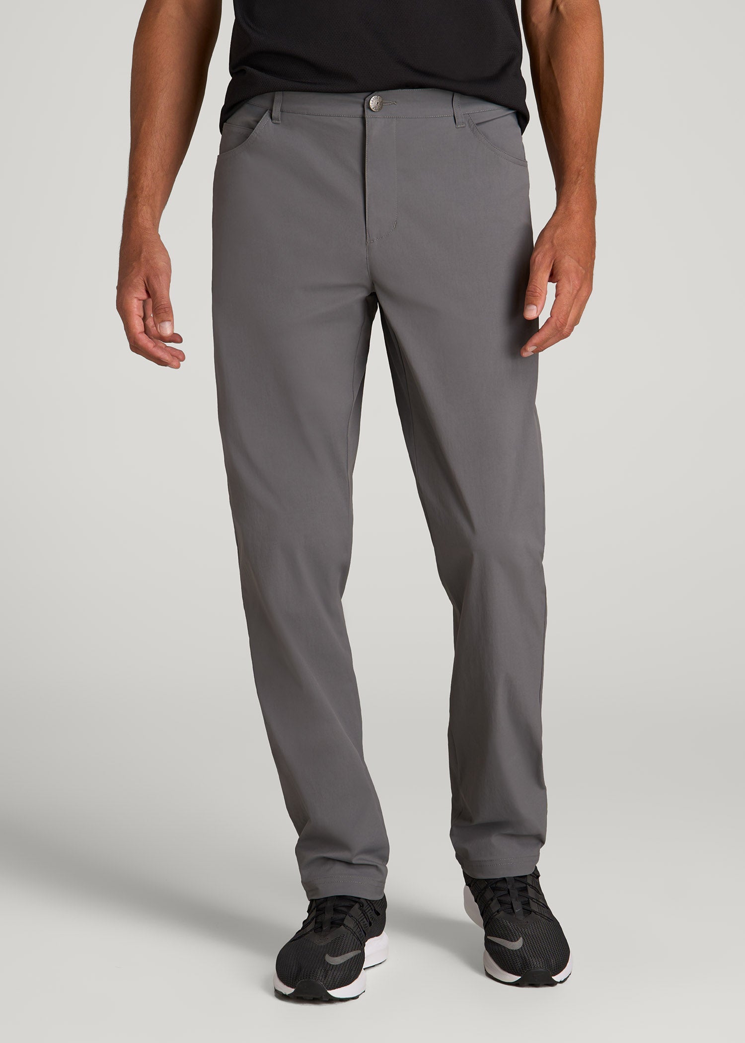 American Tall Discount | TAPERED-FIT Traveler Pants for Tall Men in Charcoal