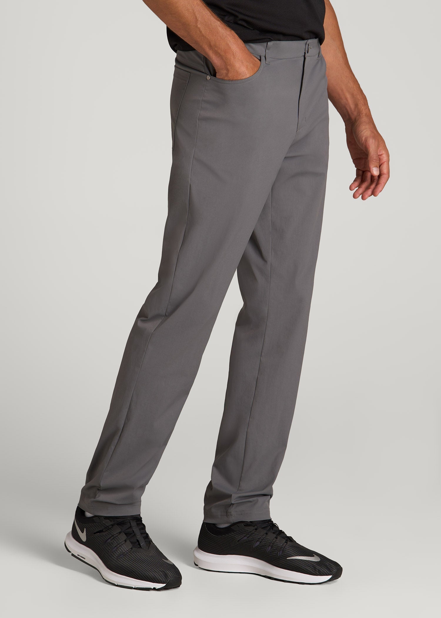 American Tall Discount | TAPERED-FIT Traveler Pants for Tall Men in Charcoal