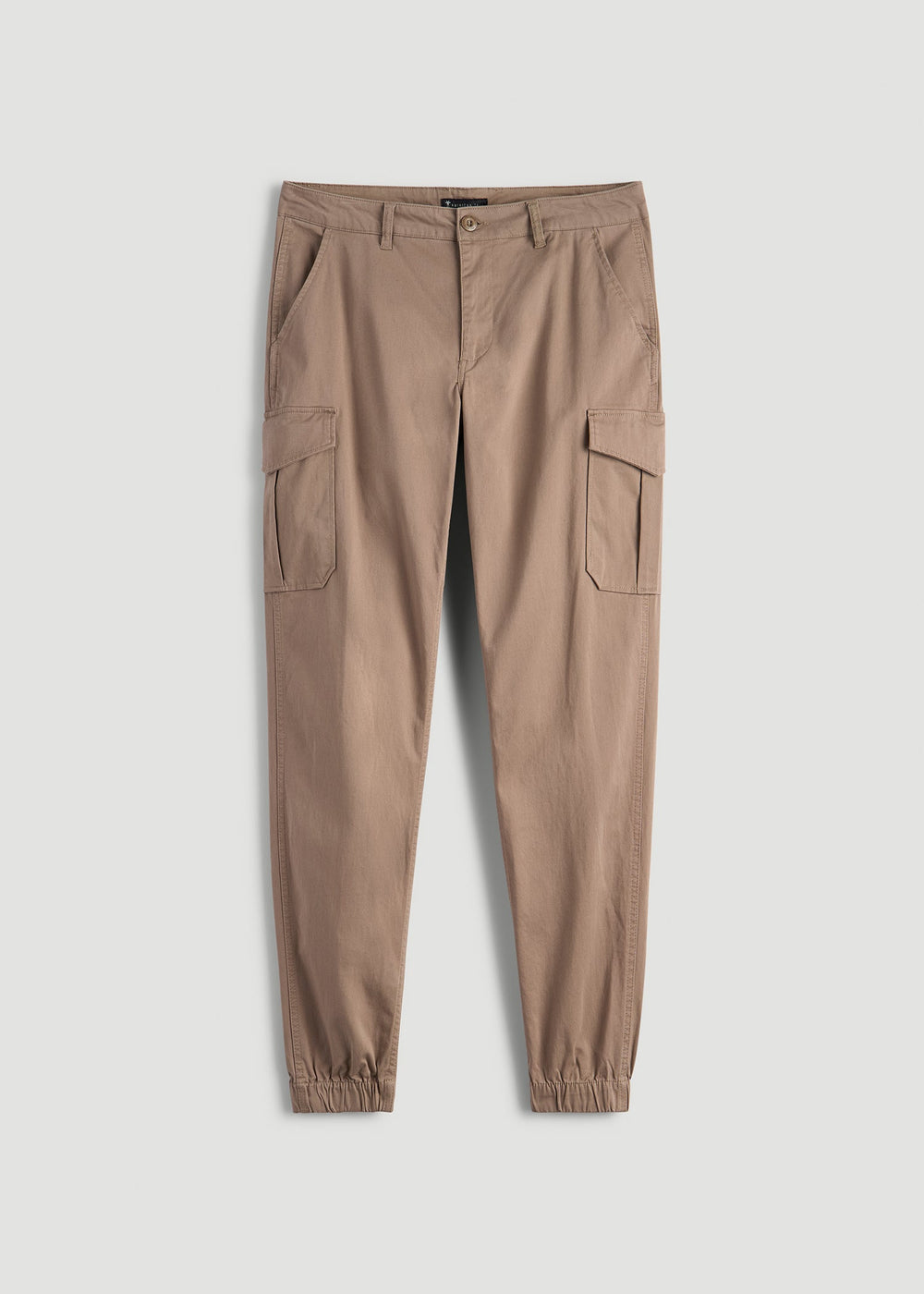 American Tall Online | TAPERED-FIT Stretch Cotton Cargo Jogger Pants for Tall Men in Dark Sand