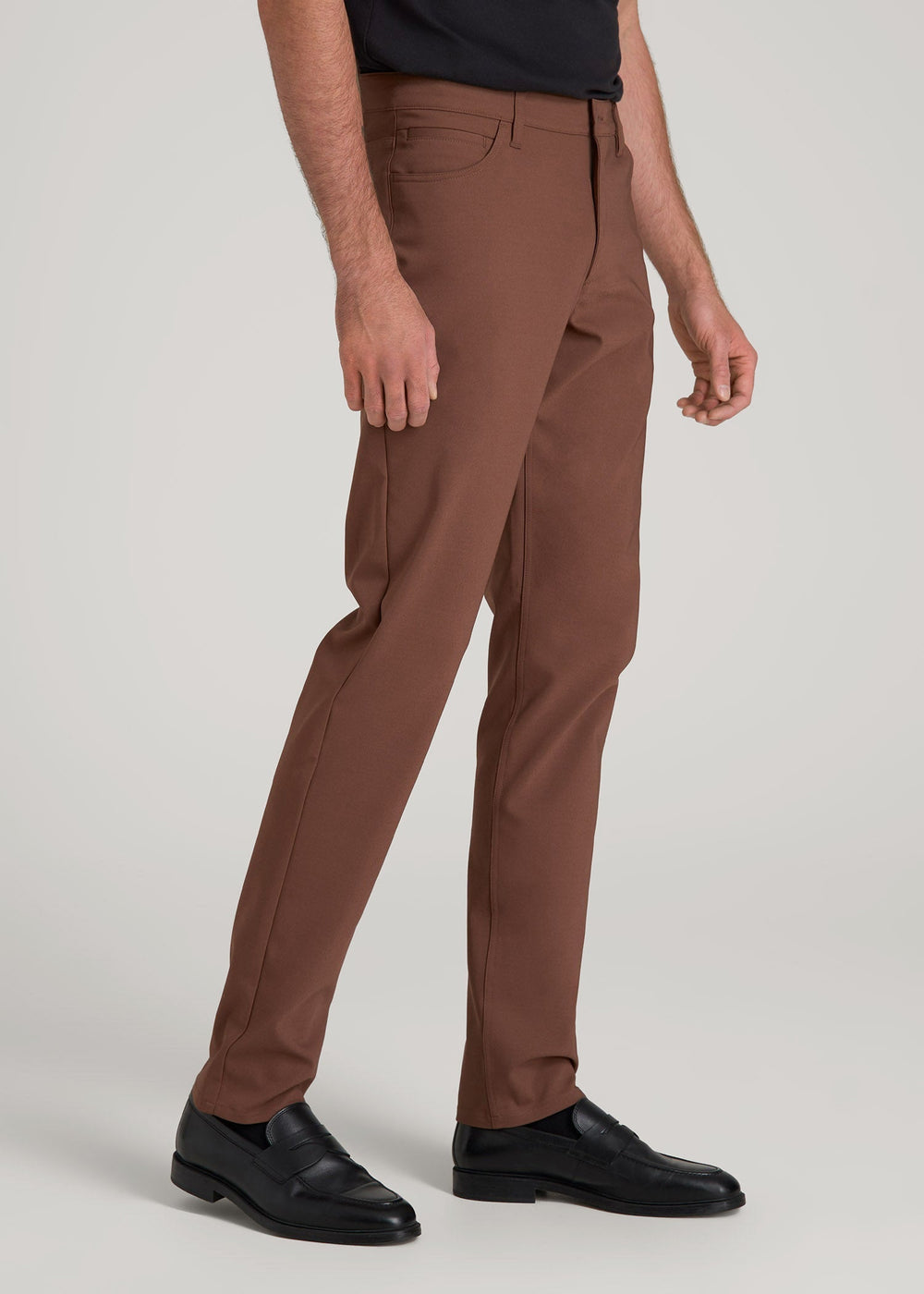 American Tall Sale | 365 Stretch 5-Pocket TAPERED Pants for Tall Men in Otter Brown