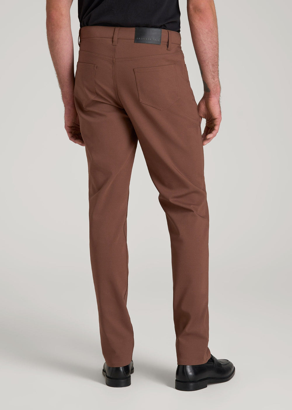 American Tall Sale | 365 Stretch 5-Pocket TAPERED Pants for Tall Men in Otter Brown