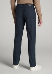 American Tall Outlet | TAPERED-FIT Stretch Flannel 5 Pocket Pants for Tall Men in Dark Indigo Mix